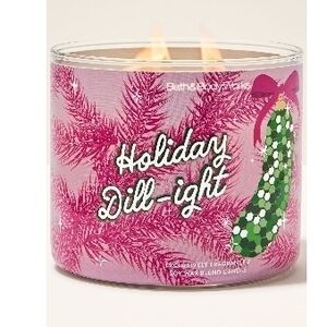 Bath & Body Works Holiday Dill-ight Pink Candle